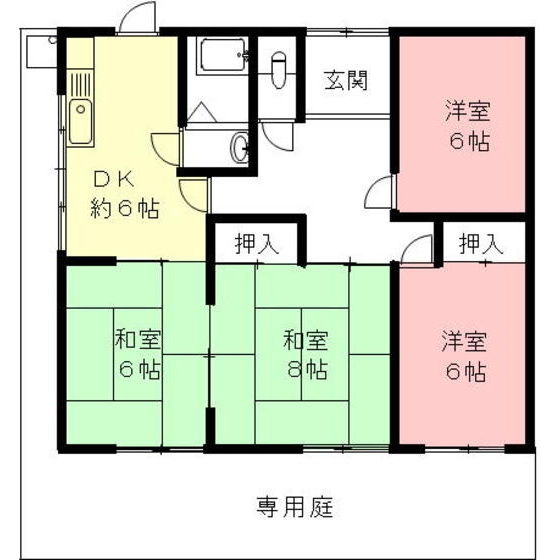岐阜市長良の一戸建ての間取り