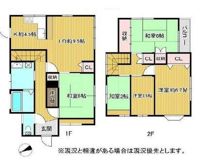 和歌山市西庄　中古戸建ての間取り