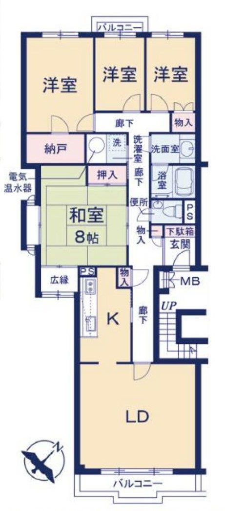 海見え！ヴァンヴェール鎌倉　3階の間取り