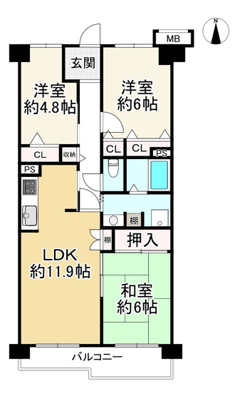 【間取り】 | コープ野村高取台