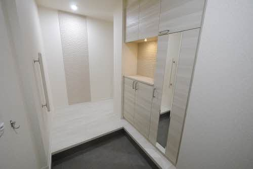 熊本市東区保田窪本町の賃貸マンションの玄関