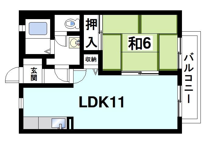 ビッグフォレストの間取り|和室のある1LDKは結構珍しいです