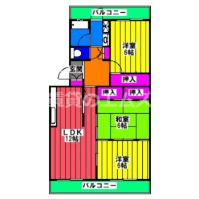 【間取り】 | ピースフル板付 | ピースフル板付の間取り