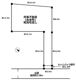 【土地図】 | 峰岡町三丁目売地（古家あり）
