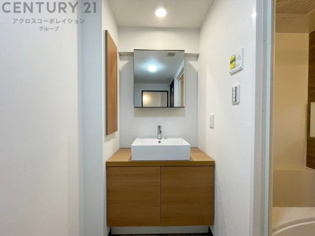 化粧品や洗顔料、歯ブラシなどの必需品をまとめて置ける収納スペースがあり、使用するたびに取り出す手間が省けます。また、水回りのため、濡れても大丈夫な素材が使用されており、お手入れが簡単です。