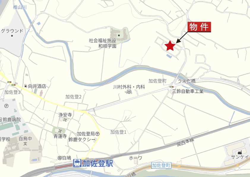 鈴鹿市上田町の地図|広域Map