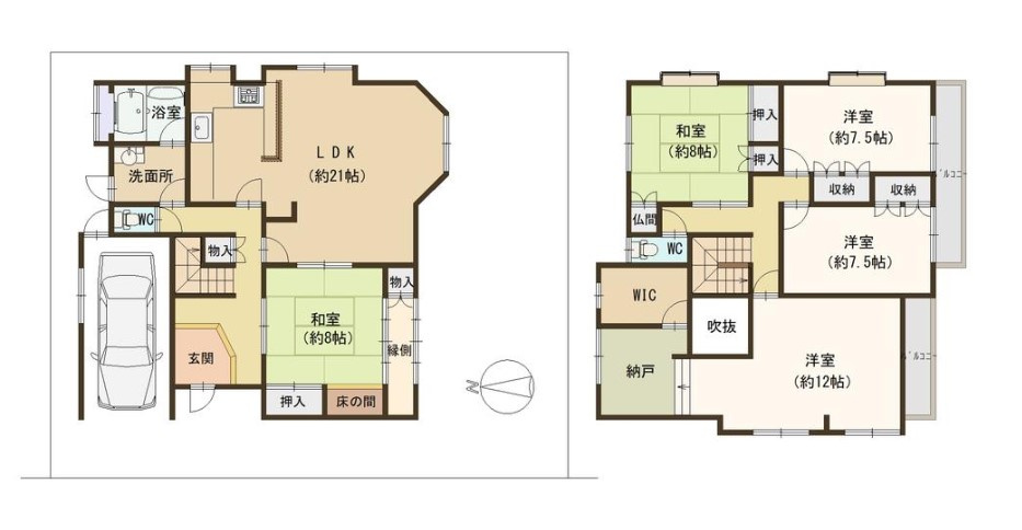 山之上５丁目　中古一戸建ての間取り|間取り図はいかがですか？ご希望を叶える間取りですか？リビングの広さは？水回りの位置は？カウンターキッチン？など色々な情報が集約されています。弊社ではリフォームなどのご相談も承っております。