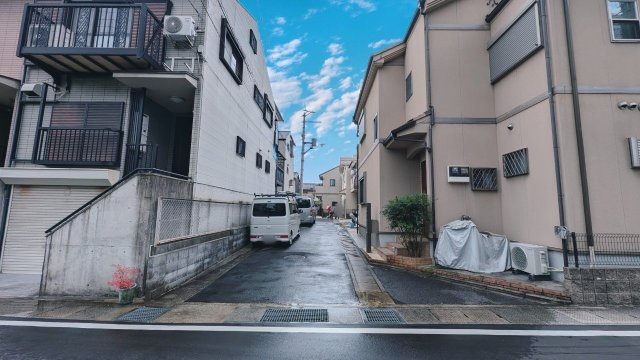 嵯峨北堀町の前面道路含む現地写真