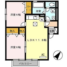 【間取り】 | ＢＡＩＥＮ　A棟 | 2LDKの間取りです