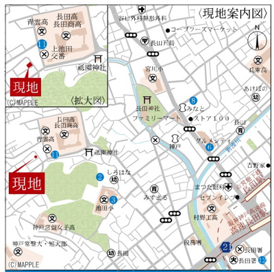 【地図】 | 神戸市長田区上池田1丁目　新築戸建1号棟　仲介手数料無料！ | 長田区上池田1　新築1号棟　仲介手数料無料！