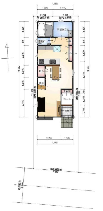 秦南町2丁目　新築戸建の区画図