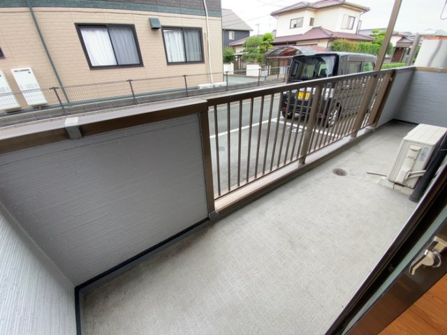 熊本市南区野口１丁目のアパートのバルコニー