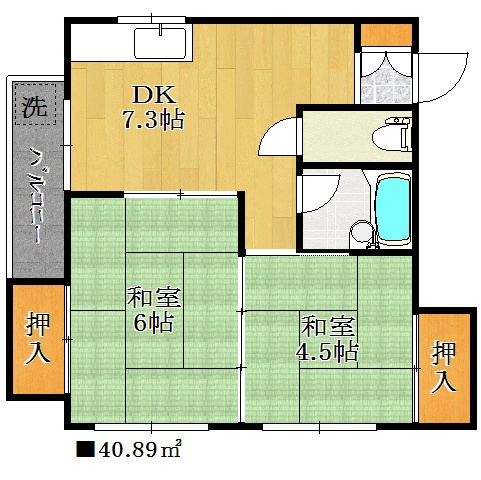 【間取り】 | レイナハイツ柴又 | 室内へ洗濯機置けるようになっております