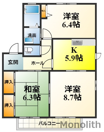 リバーサイド忠岡C棟の間取り