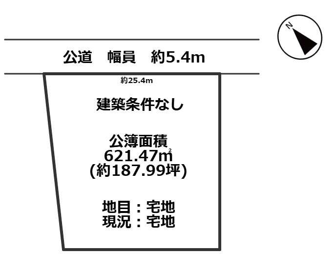 高島市今津町浜分188坪土地の土地図