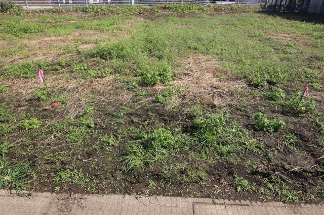 《分譲地》下野市川中子　全3区画の外観|区画3の敷地延長部分の境界