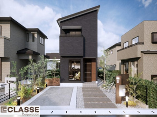 【外観パース】 | 宇治市神明宮北　売土地　建築条件付き | ・参考プラン価格：2320万（別途外構費176万、造成費万等）
・建物価格は参考価格になります。
（弊社標準建物26坪で計算した価格です）
・参考プラン延床面積：72.09㎡
