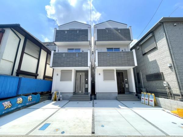 川崎市川崎区池上新町２丁目の新築一戸建の外観|陽当りの良さが伝わります！
是非、現地にてご確認下さい。