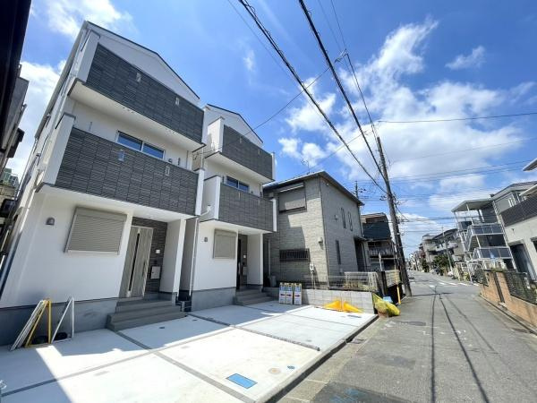 川崎市川崎区池上新町２丁目の新築一戸建の前面道路含む現地写真|前面道路が広いので、安心して駐車可能です！