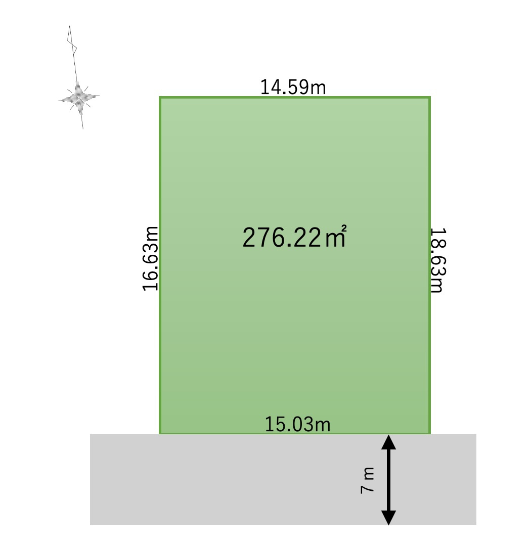 深谷市小前田　建築条件無し売地の外観