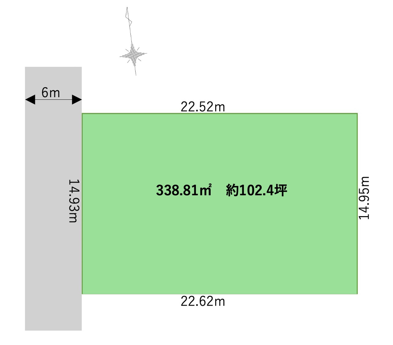 深谷市小前田　建築条件無し売地の区画図