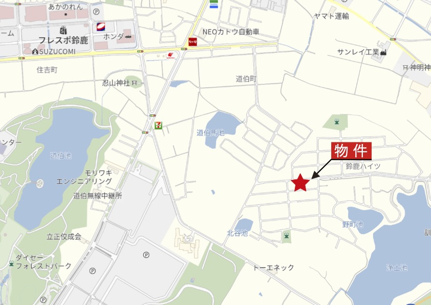 鈴鹿市鈴鹿ハイツの地図|広域Map