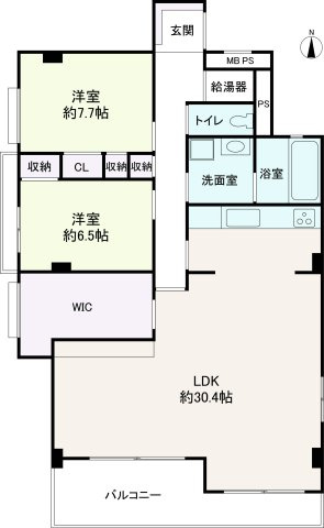 ラフィーヌ芦屋の間取り|2LDK、専有面積111.37㎡、バルコニー面積9.23㎡