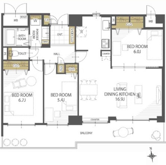 【間取り】 | 【上質リノベ】井口台パークヒルズ壱番館 | ※
間取図では分からない広さや明るさ，
資料には記載されていない情報があります。
ぜひ、現地を見られる事をお勧めいたします！