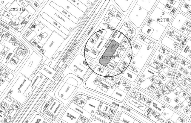 カーパーク暁（東口）　空き台数（1台）の地図
