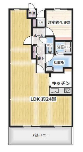 【間取り】 | エメラルドマンション西今宿　1階 | 1LDKです。