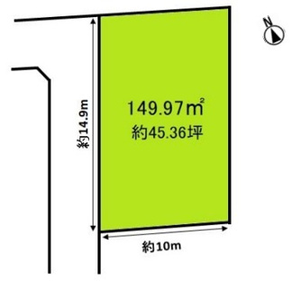 【土地図】 | 川越市的場　建築条件なし売地　JR川越線『的場駅』徒歩7分　【霞ヶ関小学区】