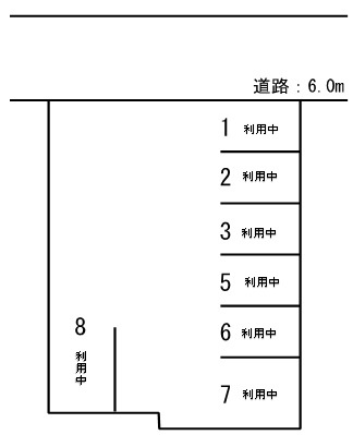 石﨑駐車場（東口）　空き台数（0台）の区画図