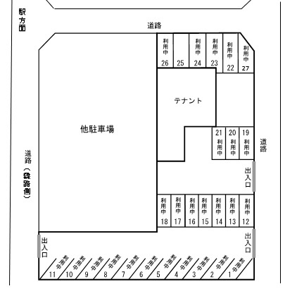 暁ガレージ（東口）　空き台数（0台）