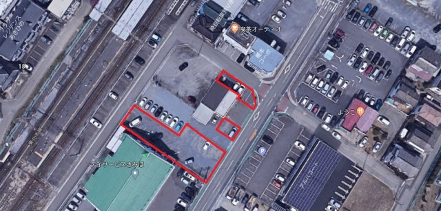 暁ガレージ（東口）　空き台数（1台）予約中ですの地図