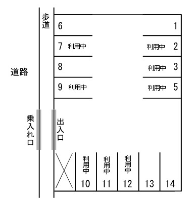 安斎駐車場（東口）　空き台数（4台）