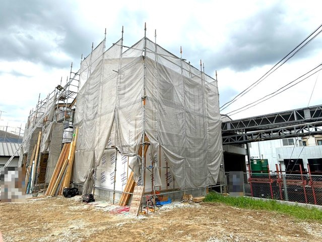 京阪本線『淀』駅まで徒歩８分♪お財布にも優しいオール電化４ＬＤＫ住宅◎伏見区淀下津町１期の外観|外観(２０２４年７月撮影)
現況建築中