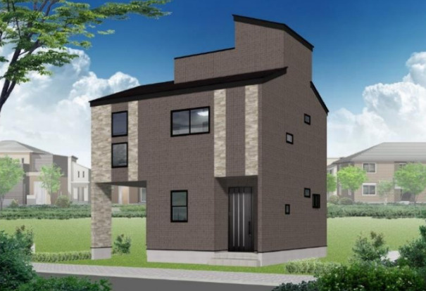 墨田区立花３丁目の新築戸建の外観パース