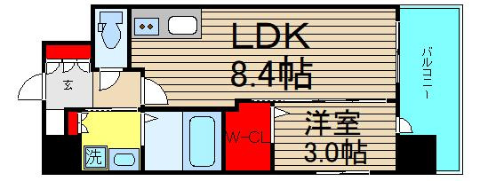 ミラージュパレス難波幸町の間取り