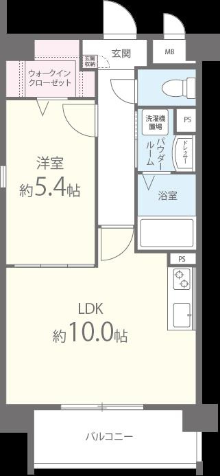 久留米市瀬下町の賃貸マンションの間取り|使い勝手の良い間取りです♪