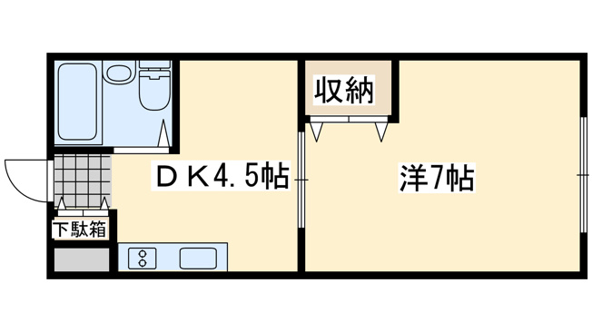 【間取り】 | ワンルームマンション喜田