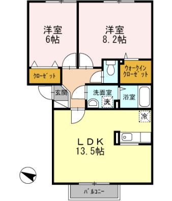 【間取り】 | ドミール旭B棟