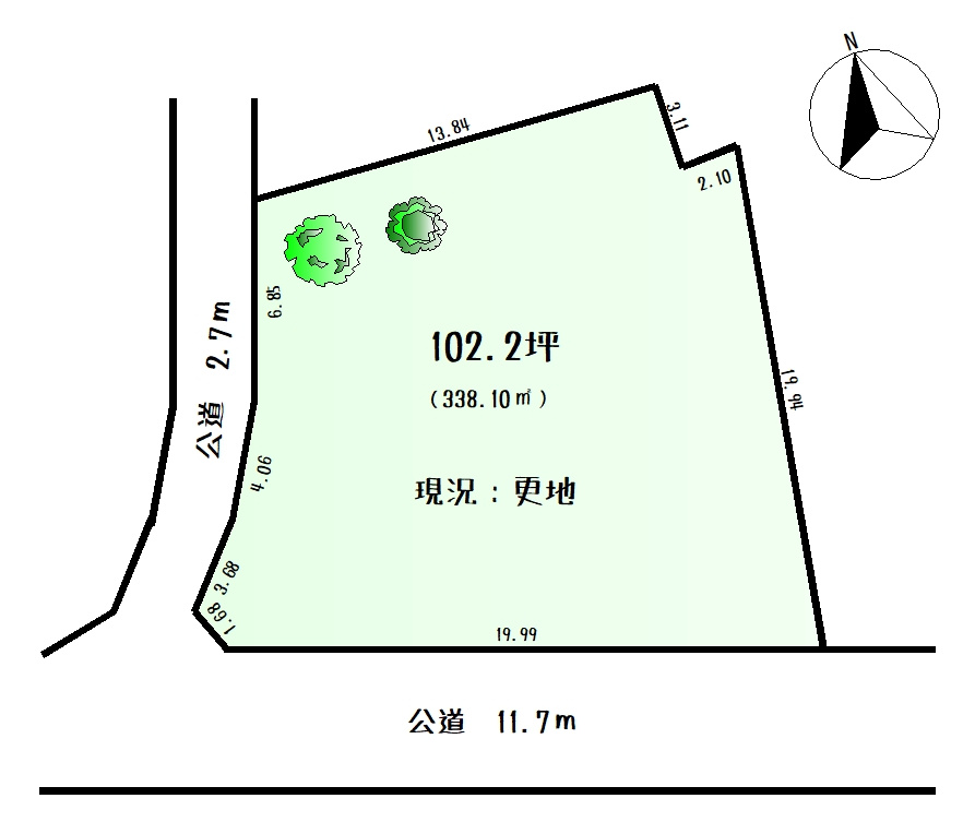 建築条件なし　日高市高岡・売地　34条12号の画像