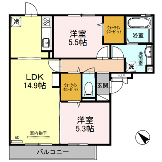 【間取り】 | サニーヒルズ泉大津A棟
