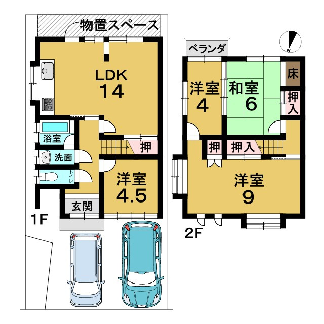 中古戸建　下矢田町4丁目の間取り