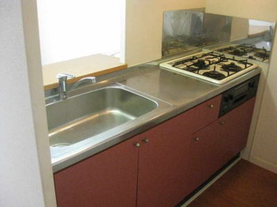 【キッチン】 | レオパレスレーゼン | 憧れのカウンターキッチン♪コンロは３口のガスコンロ＆グリル付