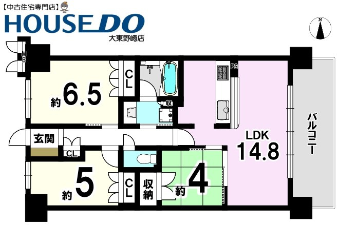 メイツ四条畷駅前の間取り|間取り図面は略図につき現況を優先致します。