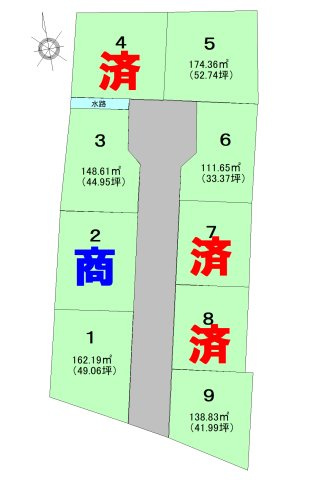土佐市高岡町　分譲地の区画図