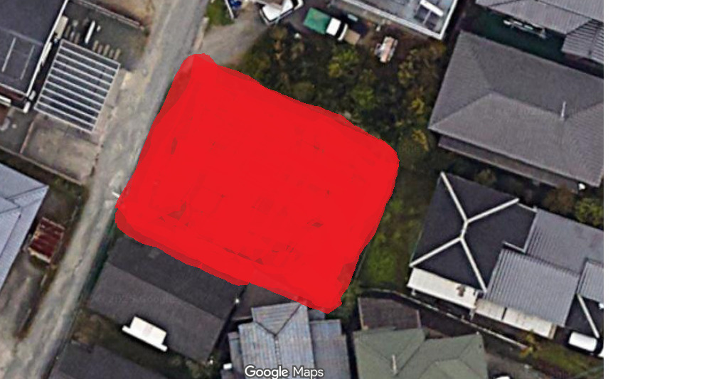 売土地　八代市松江町の前面道路含む現地写真