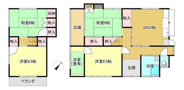日奈久竹之内町　中古戸建の間取り