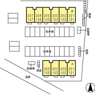 【駐車場】 | エリタージュ B棟 | 駐車場に車を止められます